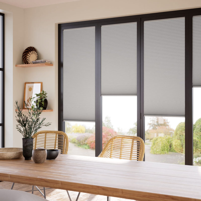 ColorizedZoom BiFold ClickFIT DuoShade Lunar Grey Pleated Blind 2070