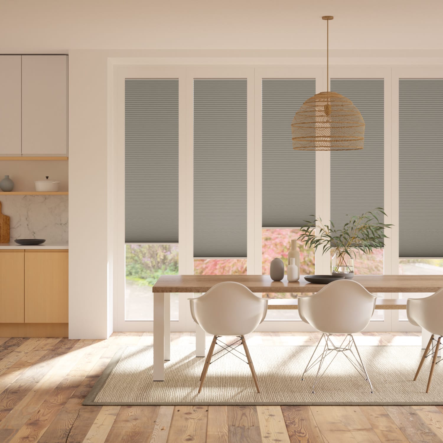 Colorized BiFold ClickFIT DuoShade Elephant Grey Pleated Blind 2069