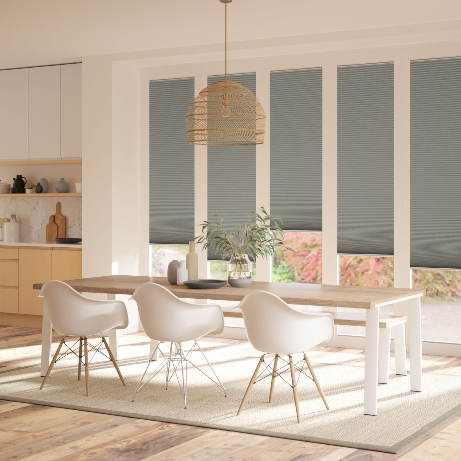 ColorizedZoom BiFold ClickFIT DuoShade Elephant Grey Pleated Blind 2069