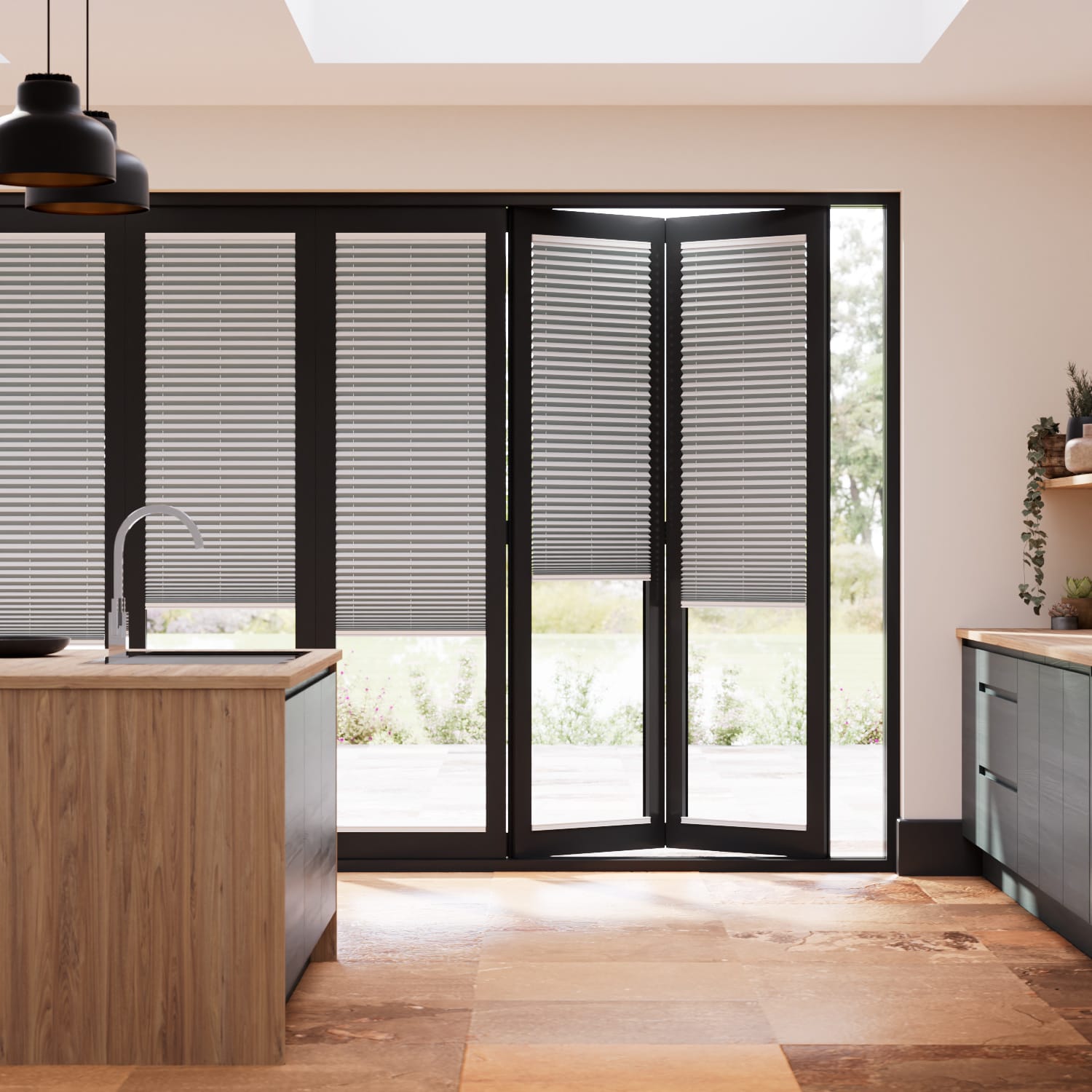 Colorized BiFold ClickFIT Premier Argent Pleated Blind 2071