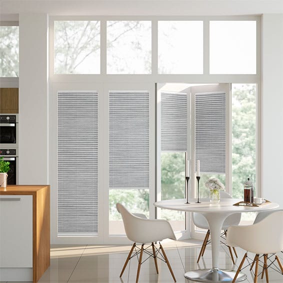 Colorized BiFold ClickFIT Premier Silver Pleated Blind 2074