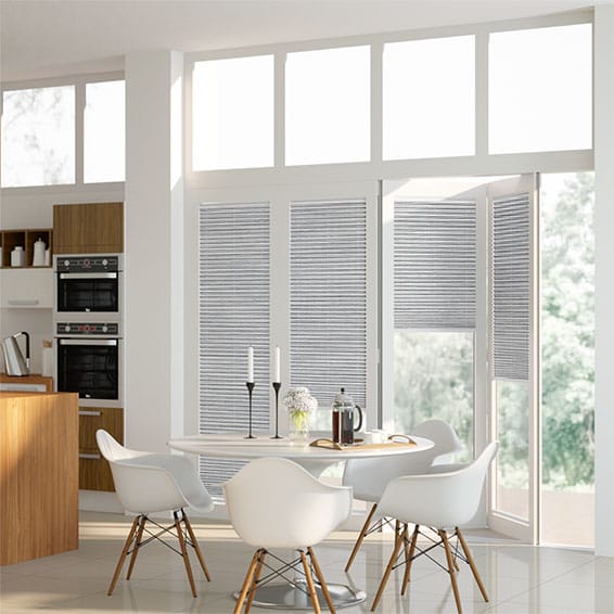 ColorizedZoom BiFold ClickFIT Premier Silver Pleated Blind 2074