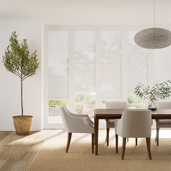 Colorized BiFold ClickFIT Voile Frost White Pleated Blind 2078