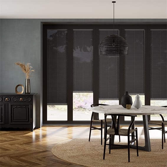 Colorized BiFold ClickFIT Voile Charcoal Grey Pleated Blind 2076