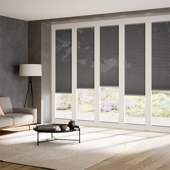 ColorizedZoom BiFold ClickFIT Voile Graphite Grey Pleated Blind 2079