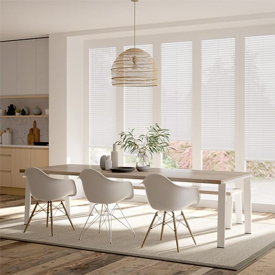 ColorizedZoom BiFold ClickFIT Voile Classic White Pleated Blind 2077