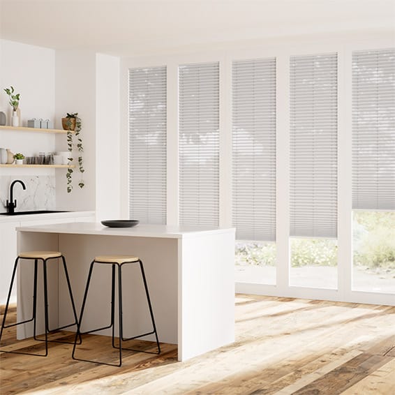 ColorizedZoom BiFold ClickFIT Voile Soft Grey Pleated Blind 2083