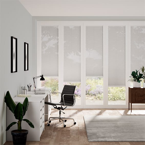 Colorized BiFold ClickFIT Voile Powder Grey Pleated Blind 2082