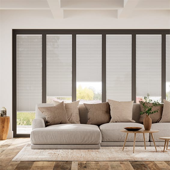 Colorized BiFold ClickFIT Voile Natural Grey Pleated Blind 2080
