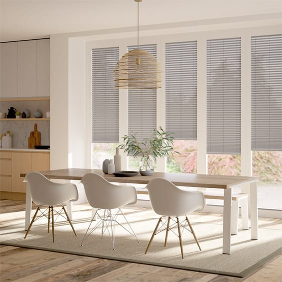ColorizedZoom BiFold ClickFIT Voile Warm Grey Pleated Blind 2084