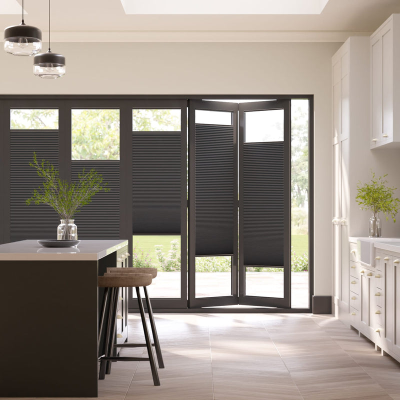 Colorized BiFold Adapt DuoLuxe Liquorice Pleated Blind 2091