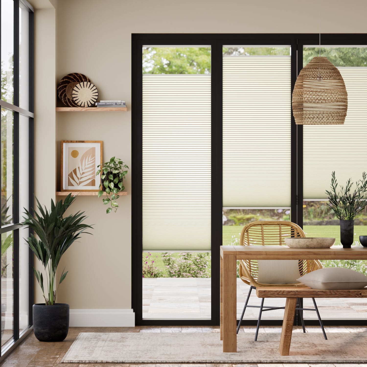 Colorized BiFold Adapt DuoLuxe Buttermilk Pleated Blind 2088