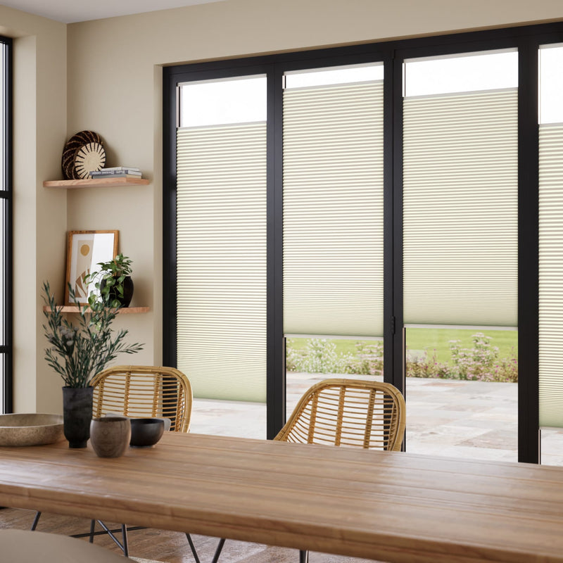 ColorizedZoom BiFold Adapt DuoLuxe Buttermilk Pleated Blind 2088