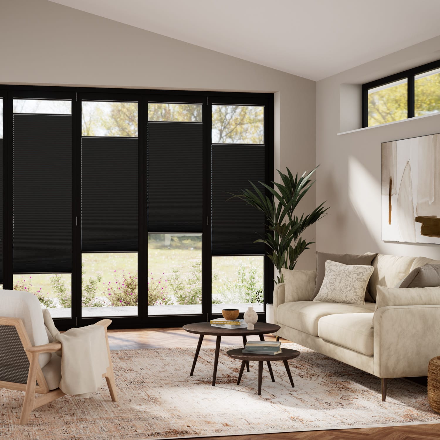 ColorizedZoom BiFold Adapt DuoShade Obsidian Pleated Blind 2105