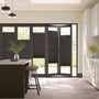 Colorized BiFold Adapt DuoShade Charcoal Pleated Blind 2096