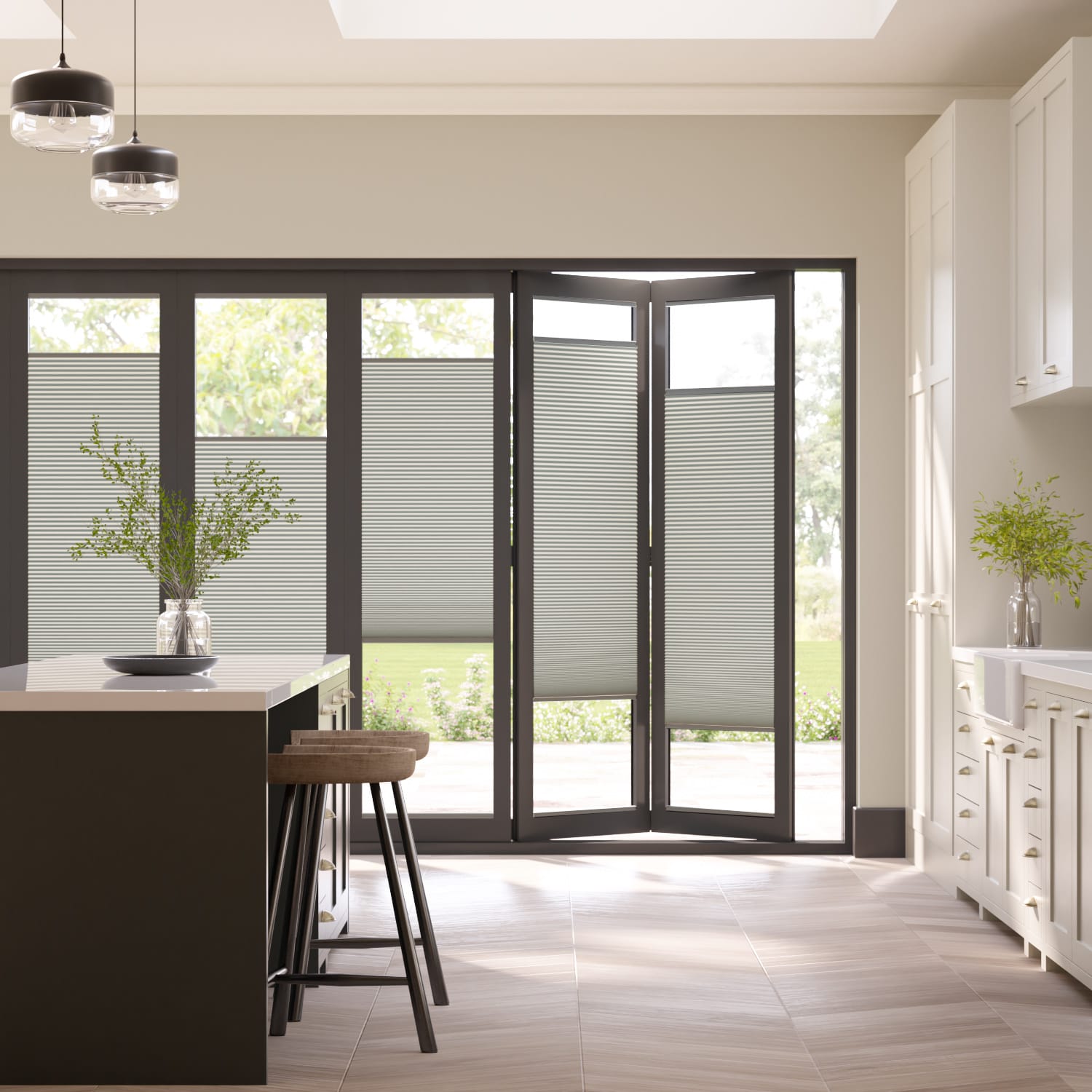 Colorized BiFold Adapt DuoShade Stucco Pleated Blind 2101