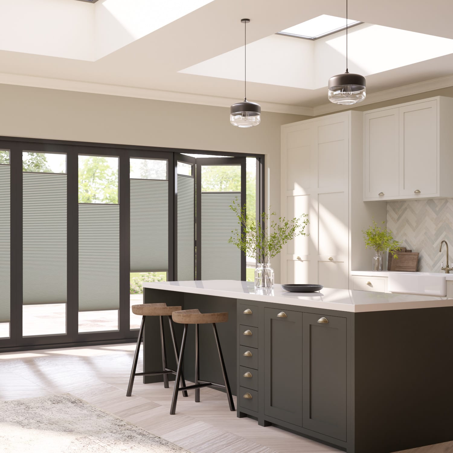 ColorizedZoom BiFold Adapt DuoShade Stucco Pleated Blind 2101