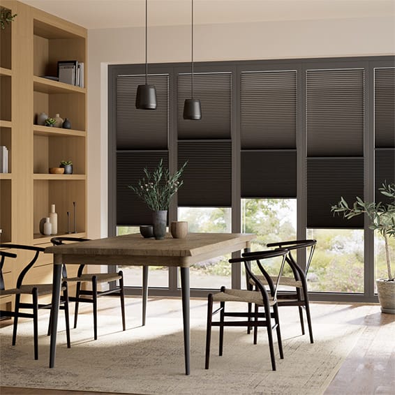 ColorizedZoom BiFold Night & Day Duo Basalt Pleated Blind 2107