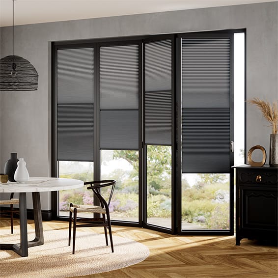 ColorizedZoom BiFold Night & Day Duo Andesite Pleated Blind 2106
