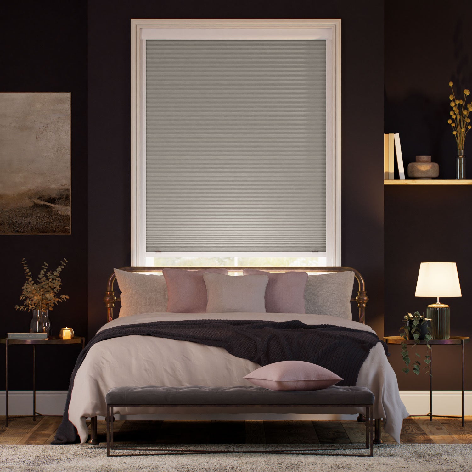 Colorized Click2Shade Complete Blackout Gainsboro Grey Thermal Blind 2156