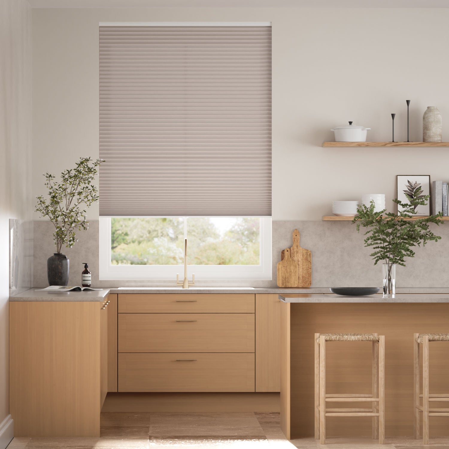 Colorized DuoLight Cordless Mushroom  Thermal Blind 2179