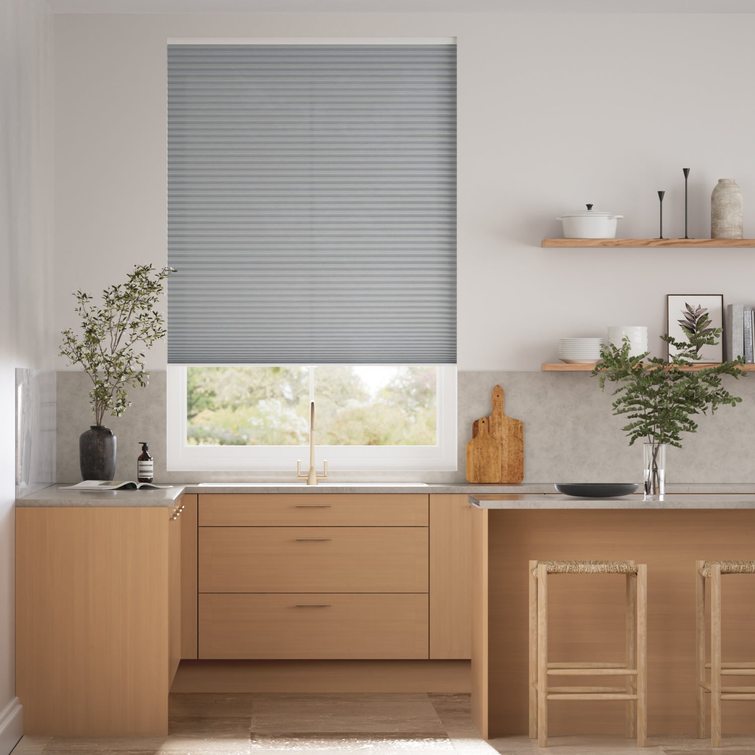 Colorized DuoLight Cordless Nickel Grey Thermal Blind 2180
