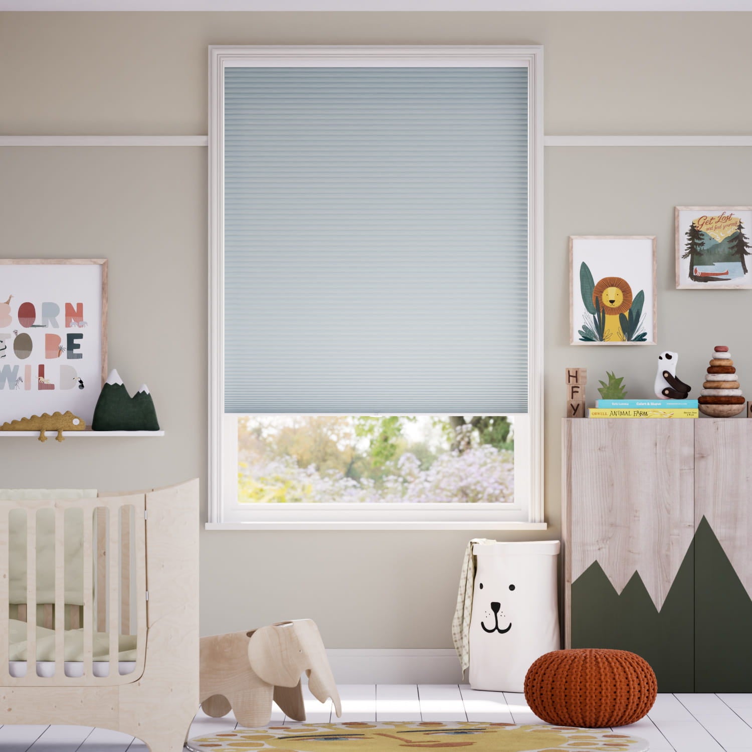 Colorized DuoShade Cordless Pastel Blue Thermal Blind