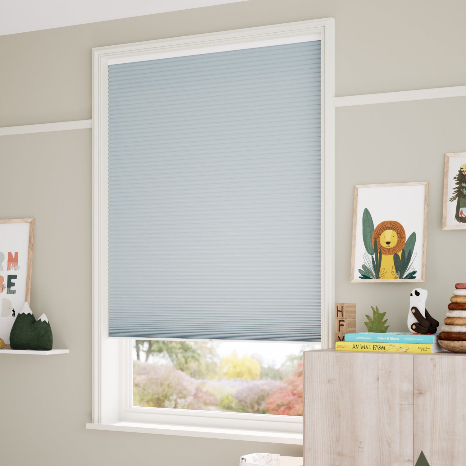 ColorizedZoom DuoShade Cordless Pastel Blue Thermal Blind