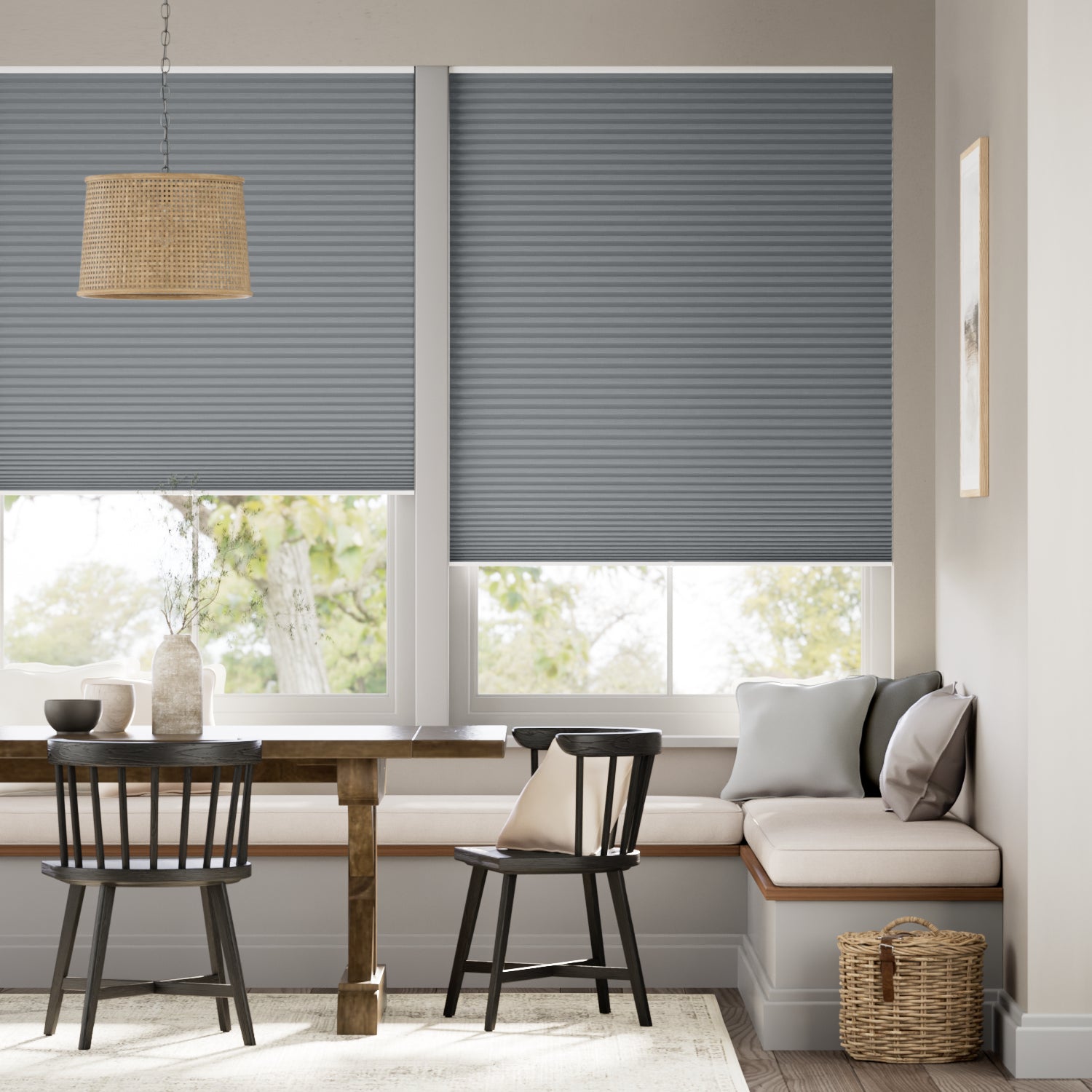 Colorized DuoShade Cordless Slate Blue Thermal Blind 2210