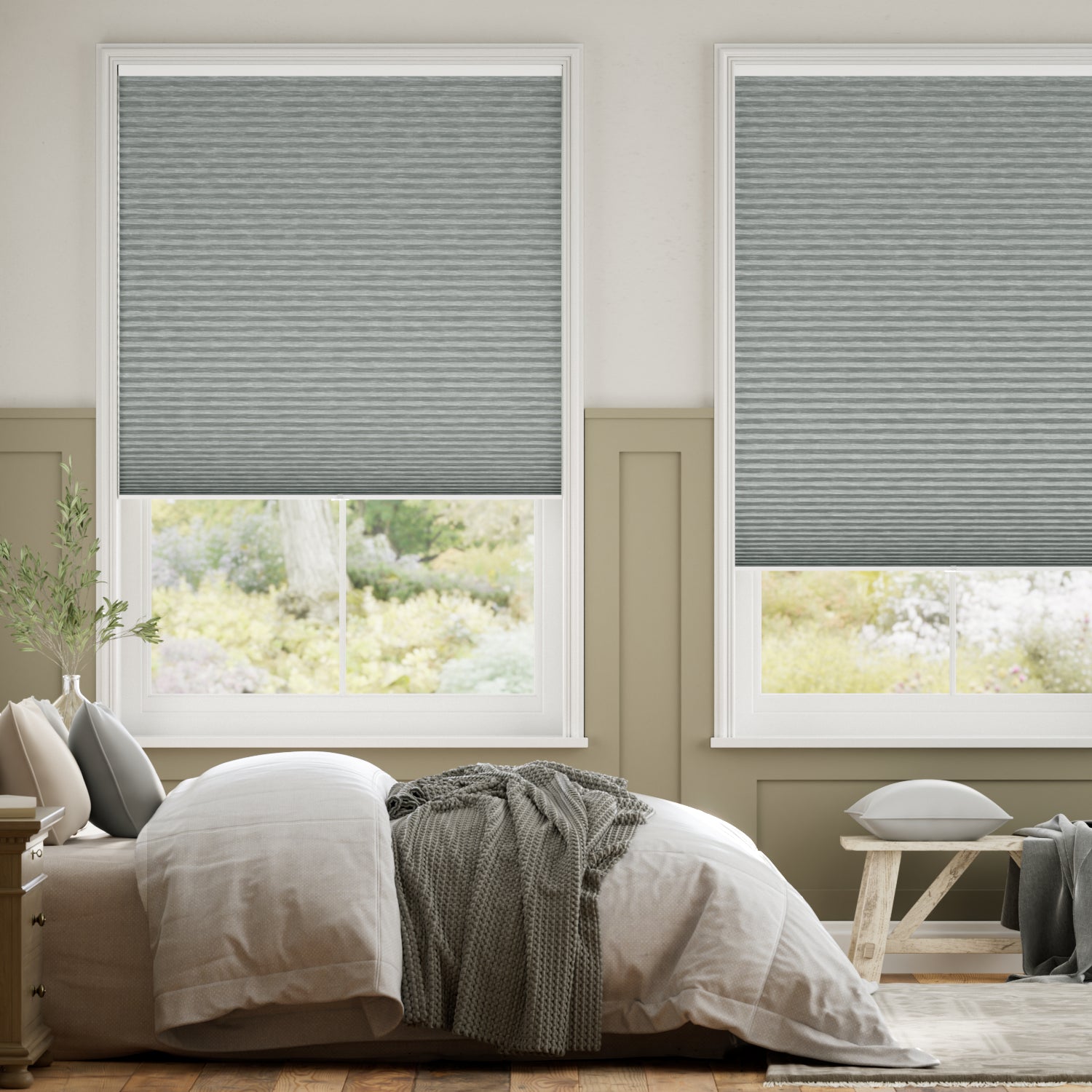 Colorized DuoShade Cordless Graphite Thermal Blind