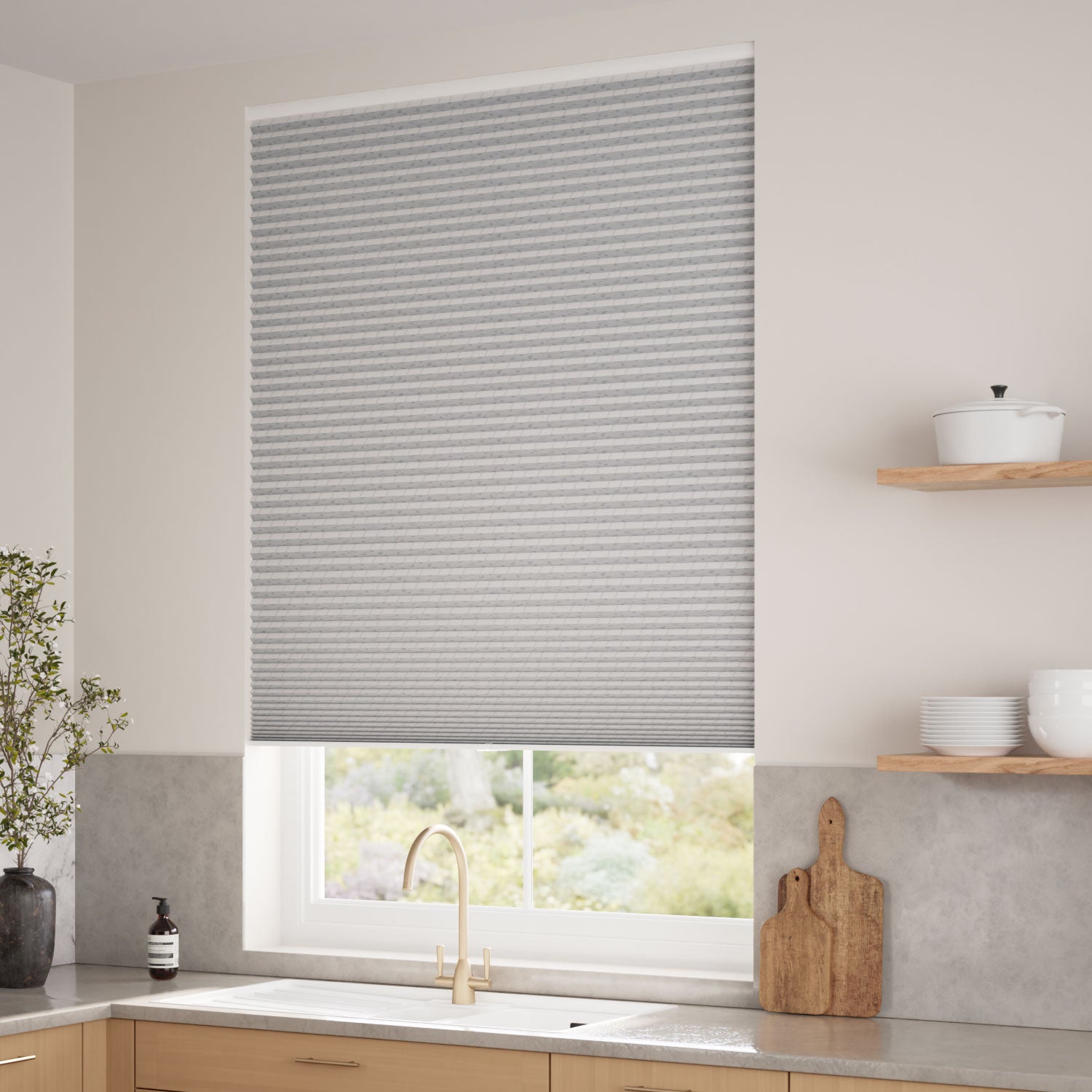 ColorizedZoom DuoShade Cordless Crackle Fog Thermal Blind 2215
