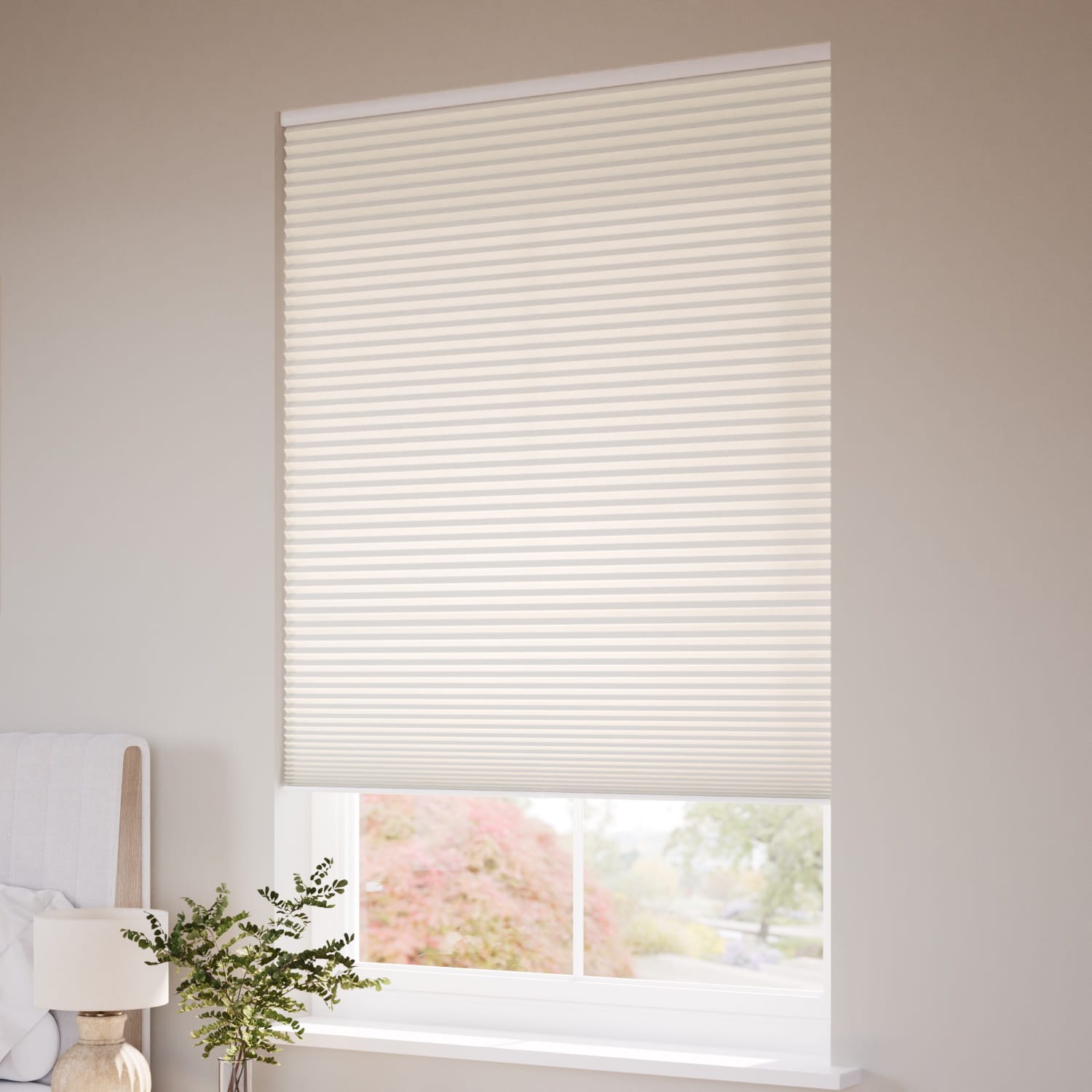 ColorizedZoom Double DuoLight Cordless Ivory  Thermal Blind 2237