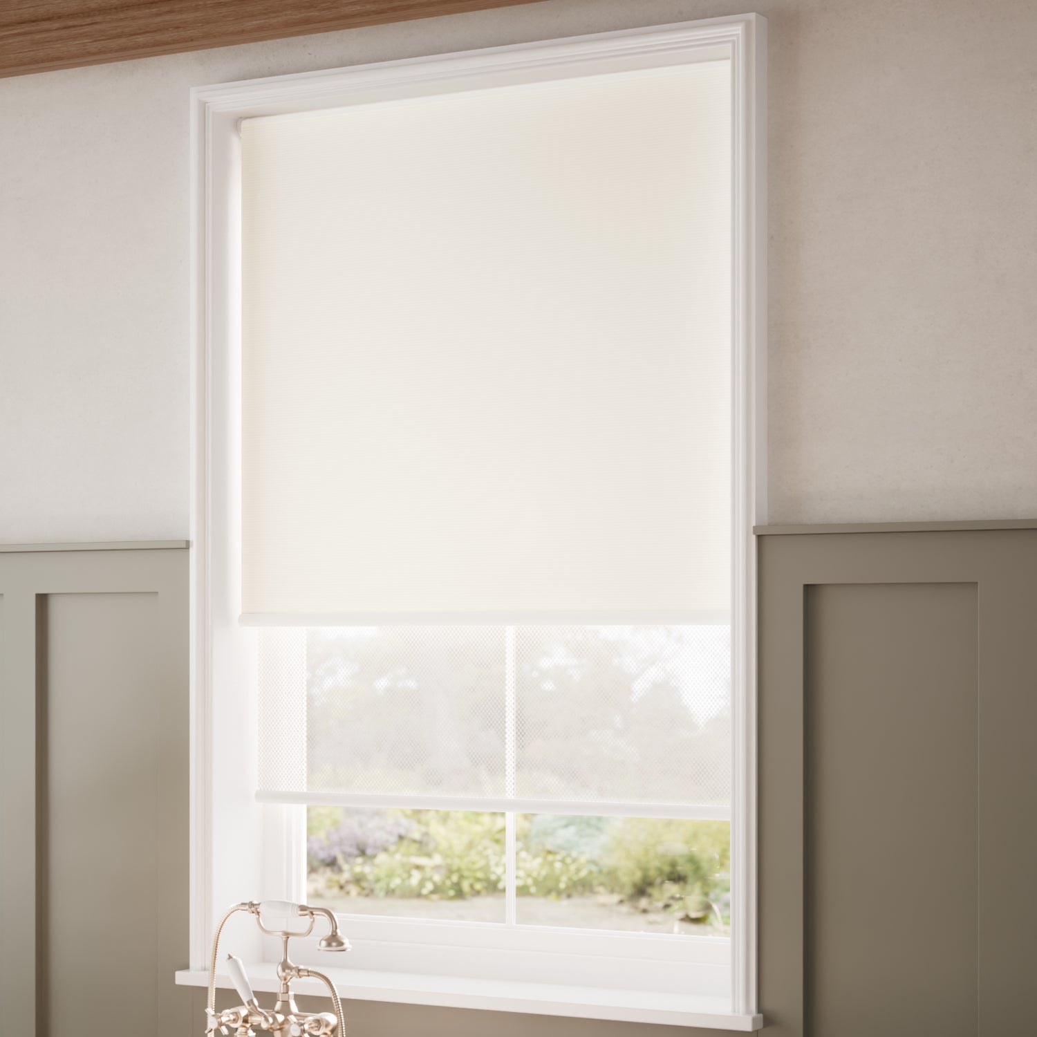 ColorizedZoom Atom Eggshell  Double Roller Blind 2338