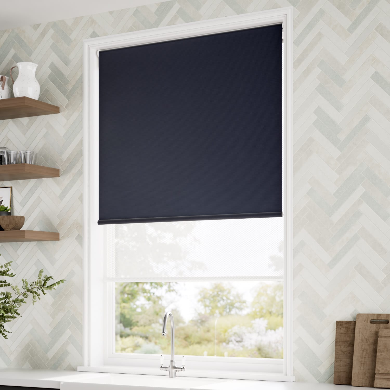 ColorizedZoom Atom Ink  Double Roller Blind 2340
