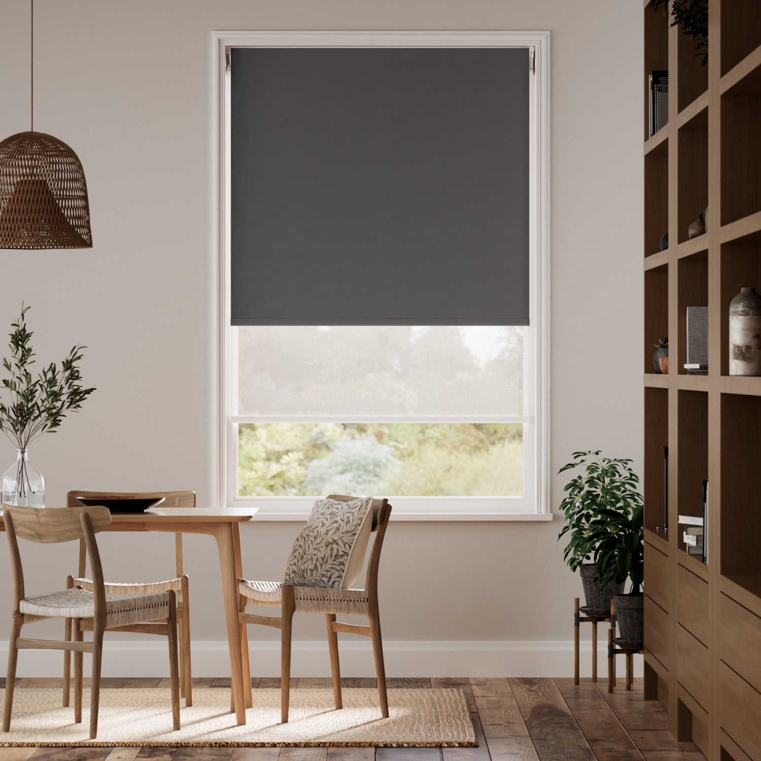 Colorized Atom Pewter  Double Roller Blind 2342
