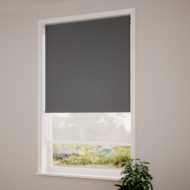 ColorizedZoom Atom Pewter  Double Roller Blind 2342