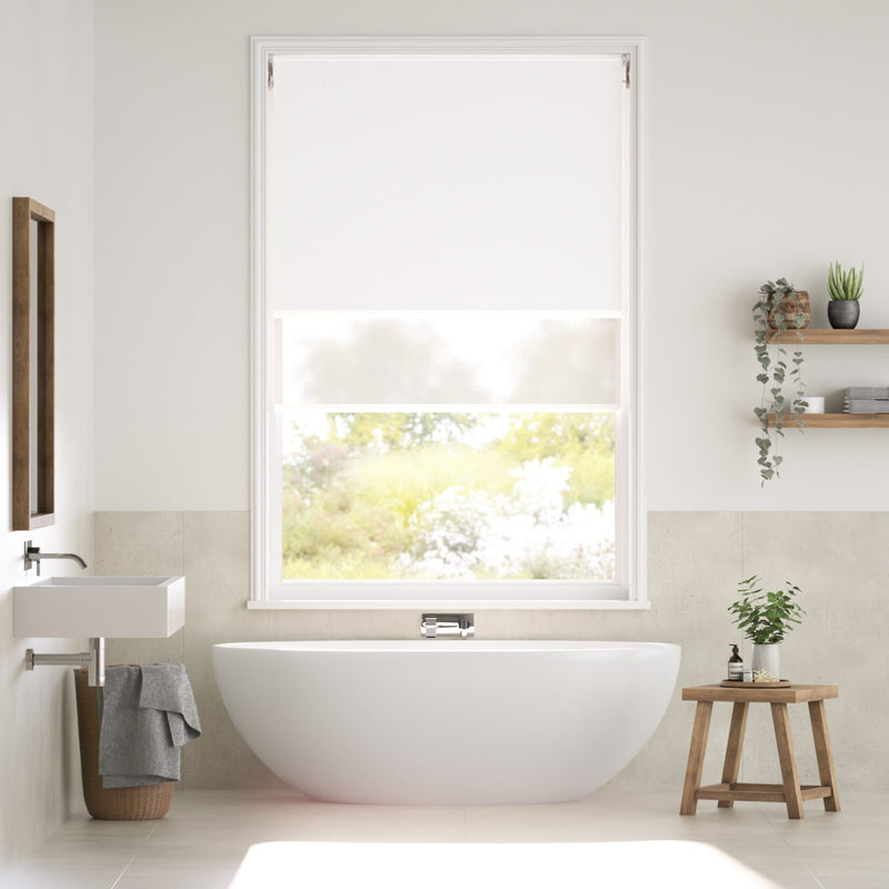 Colorized Atom Pure White Double Roller Blind