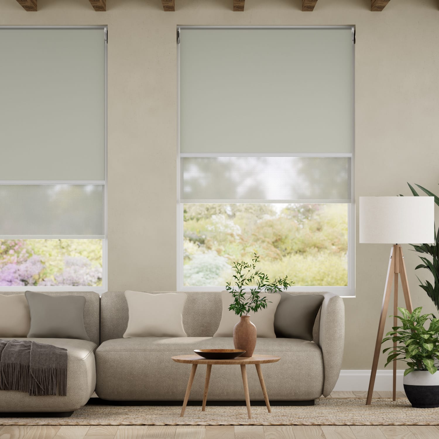 Colorized Atom Smoke Double Roller Blind 2352