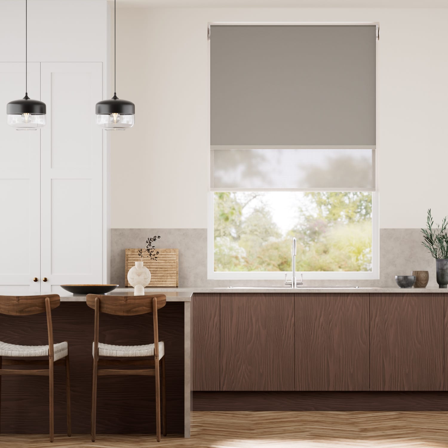 Colorized Atom Pebble Double Roller Blind