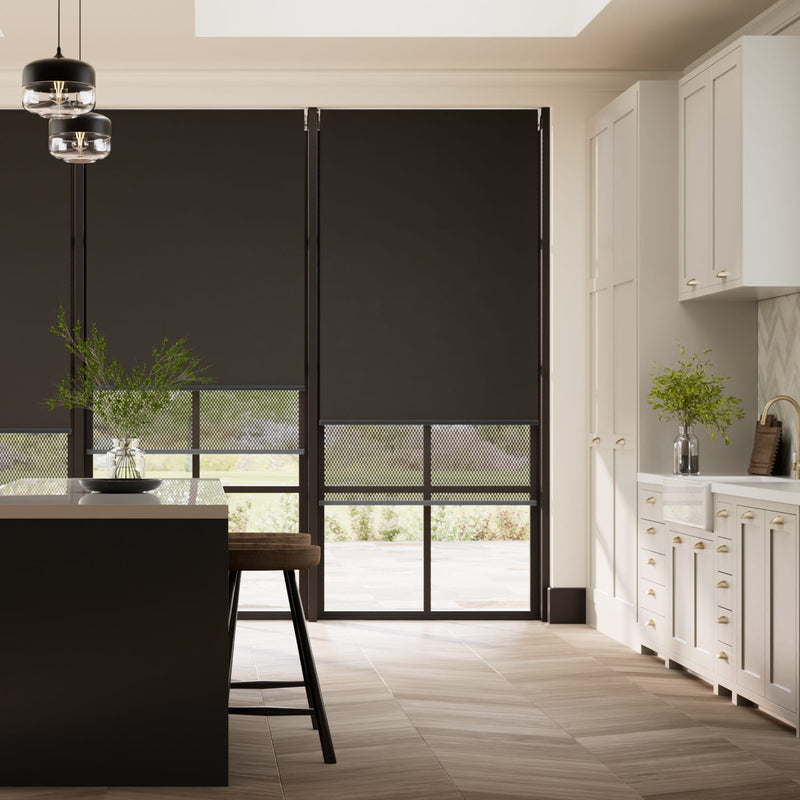 Colorized Eros Charcoal Double Roller Blind 2354