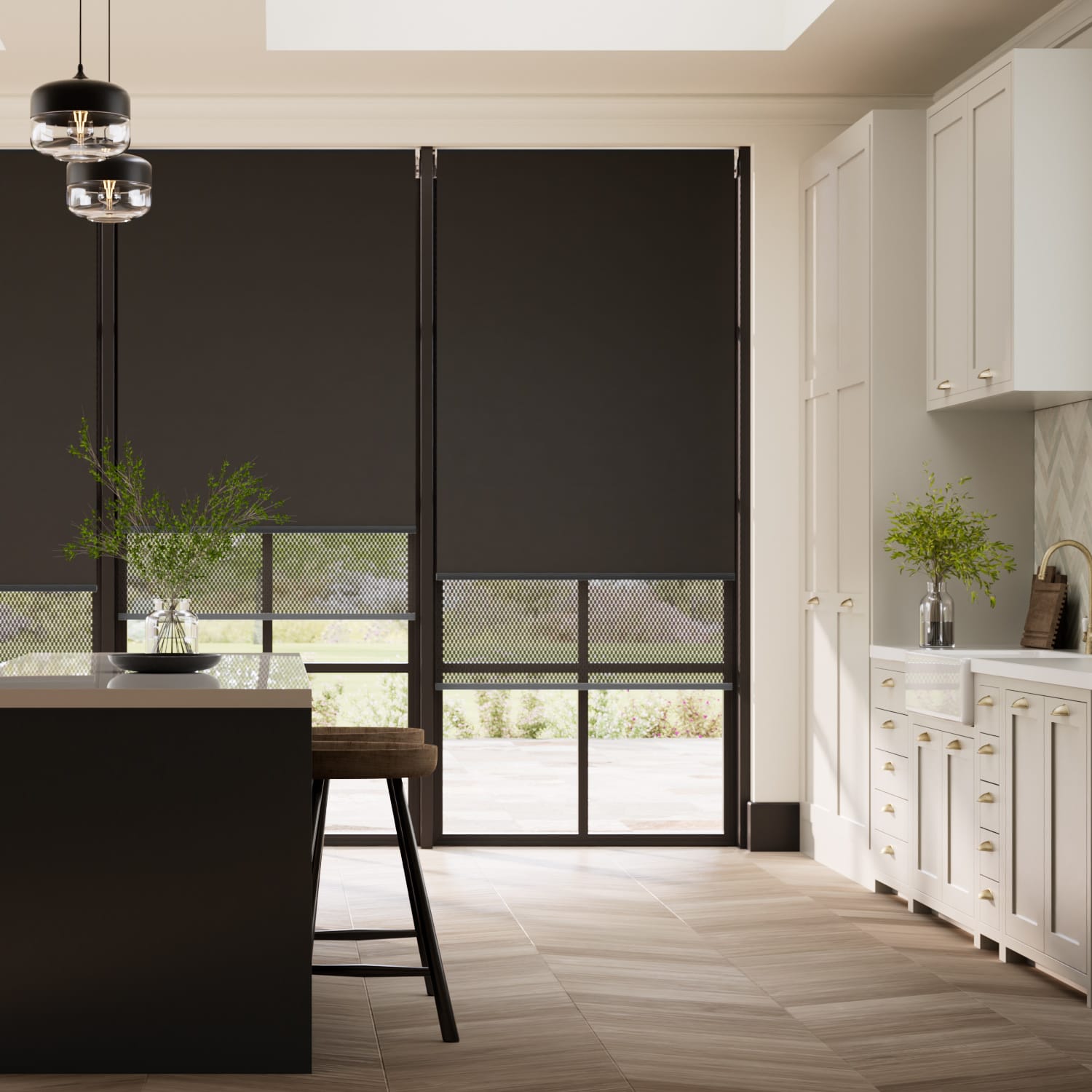 Colorized Eros Charcoal Double Roller Blind 2354