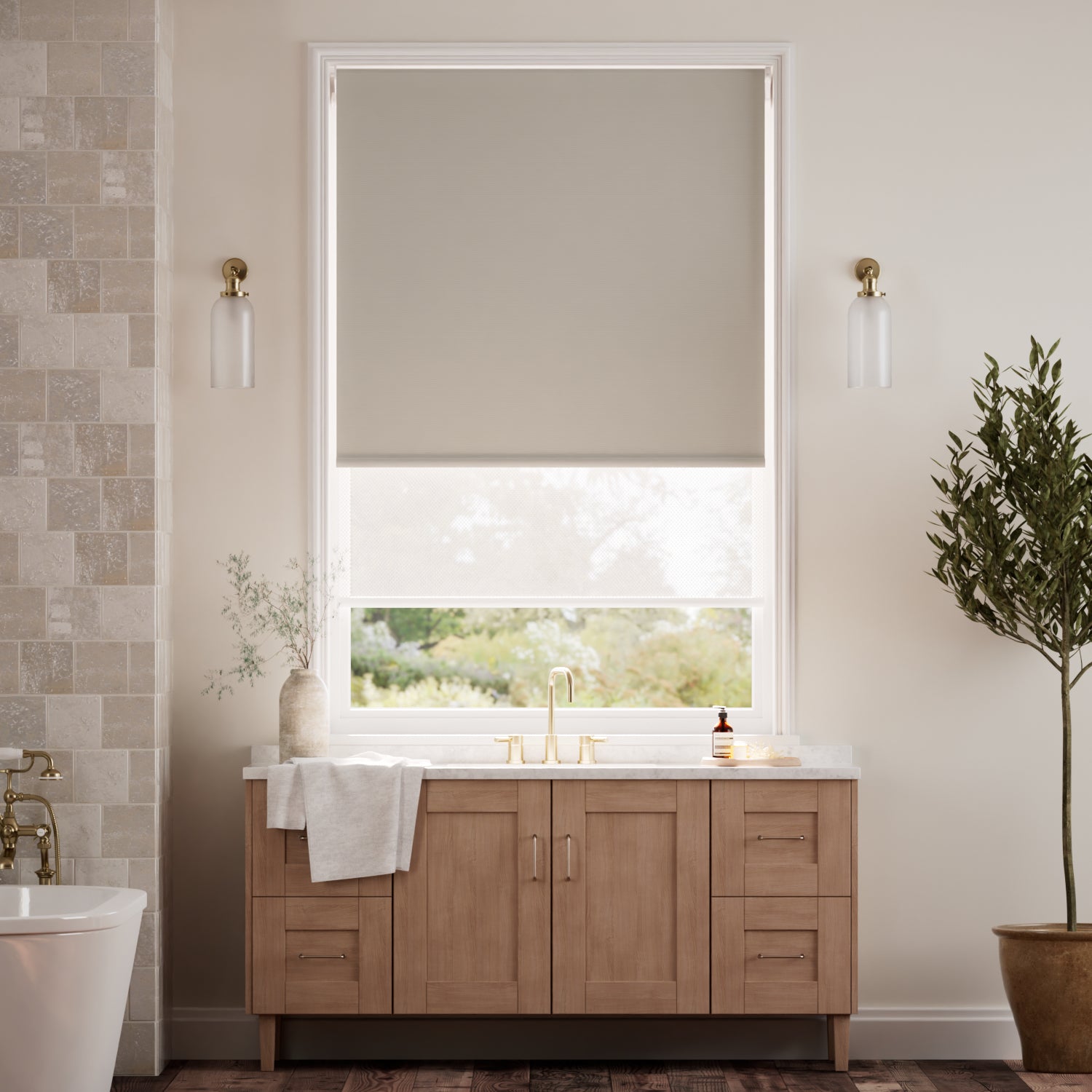 Colorized Electric Atom Fossil  Double Roller Blind 2398