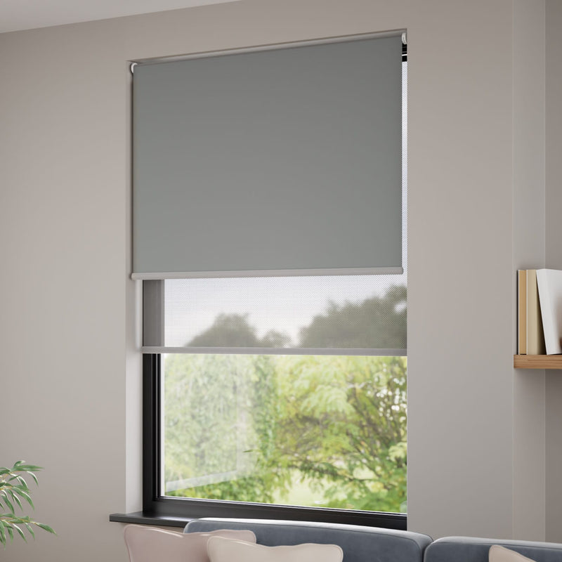 ColorizedZoom Electric Atom Mid Grey Double Roller Blind 2408