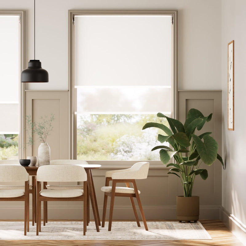 Colorized Electric Umbra Milk White Double Roller Blind 2416