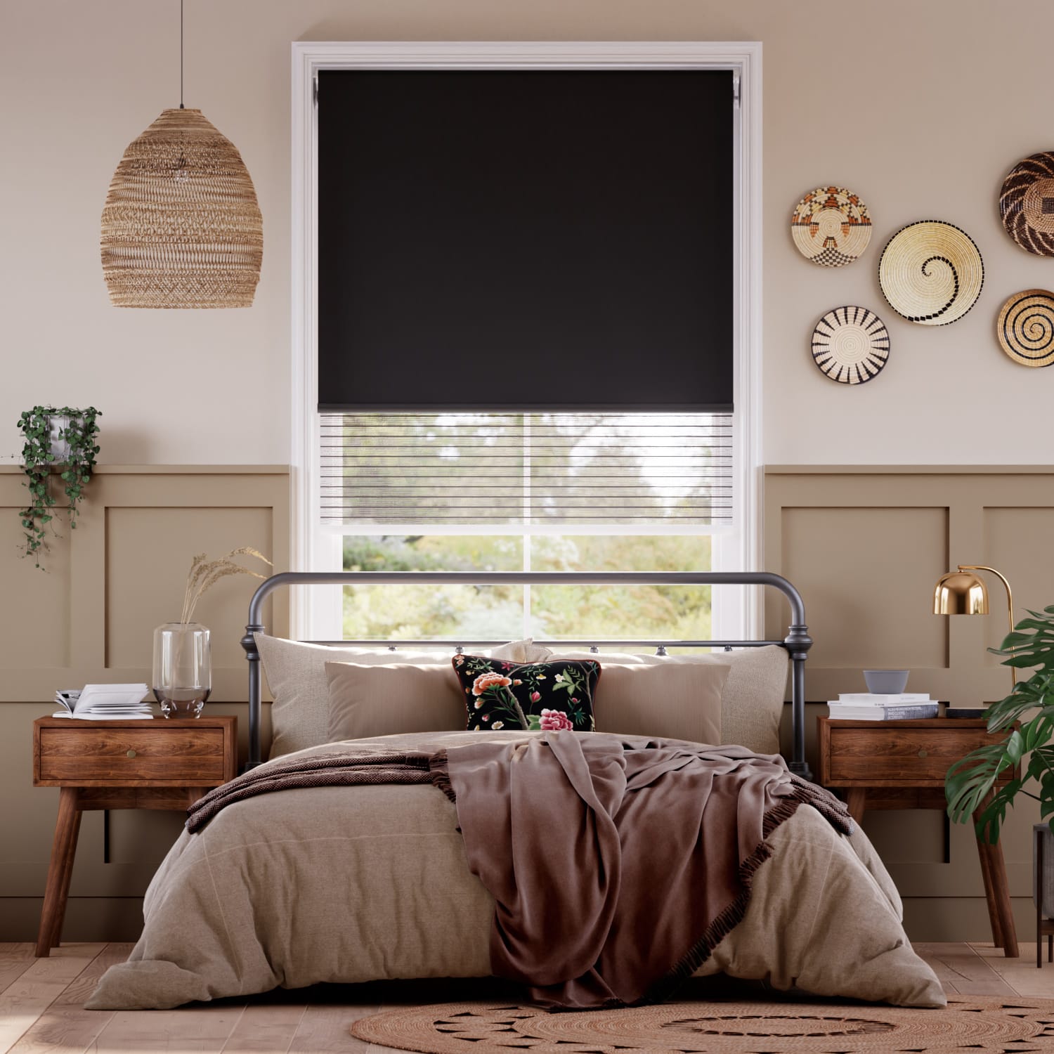 Colorized Twist2Go Alia Pitch Black Double Roller Blind 2424
