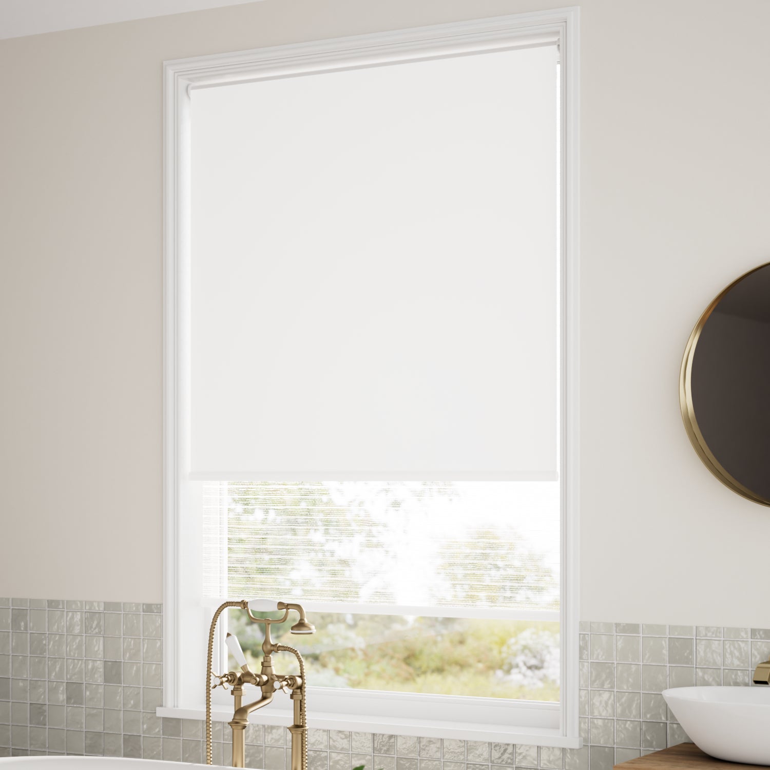ColorizedZoom Electric Alia Chalk Double Roller Blind 2442