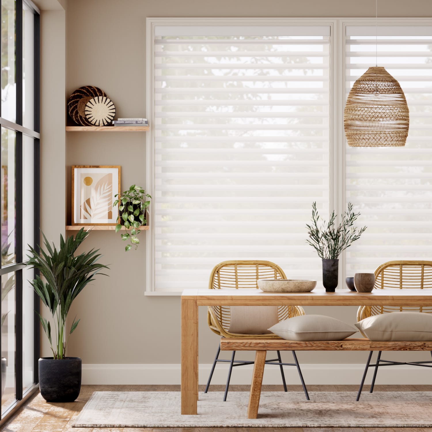 Colorized Illusion Cotton White  Roller Shade
