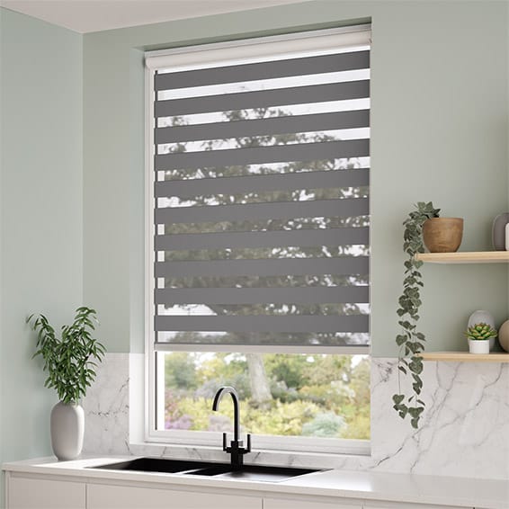 ColorizedZoom PerfectFIT Enjoy Dimout Gunmetal Grey Roller Blind 2466