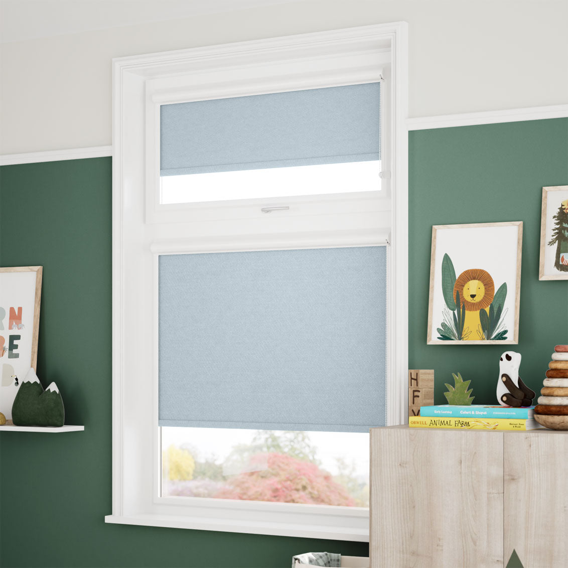ColorizedZoom PerfectFIT Florence Blackout Pastel Blue Roller Blind 2562