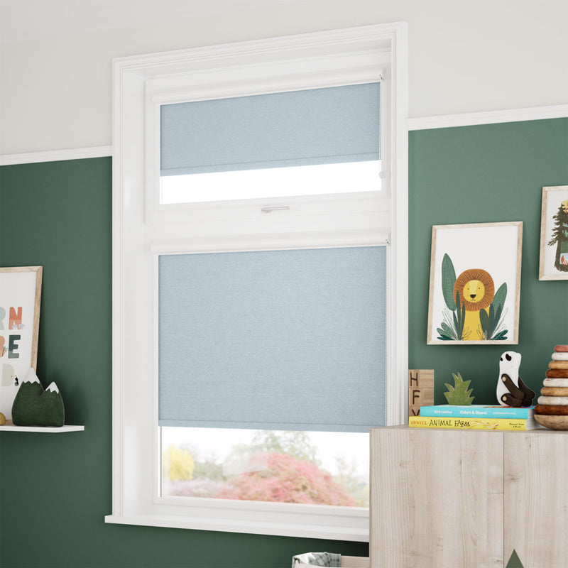 ColorizedZoom PerfectFIT Florence Blackout Pastel Blue Roller Blind 2562